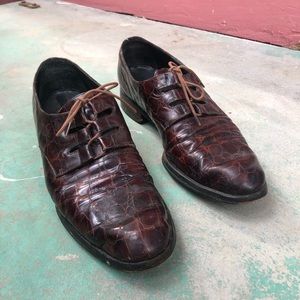 Vintage Cole Haan Maroon Alligator Oxfords